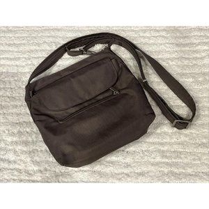 Travelon Anti Theft Bag Gray/Taupe Nylon Shoulder Travel Purse S